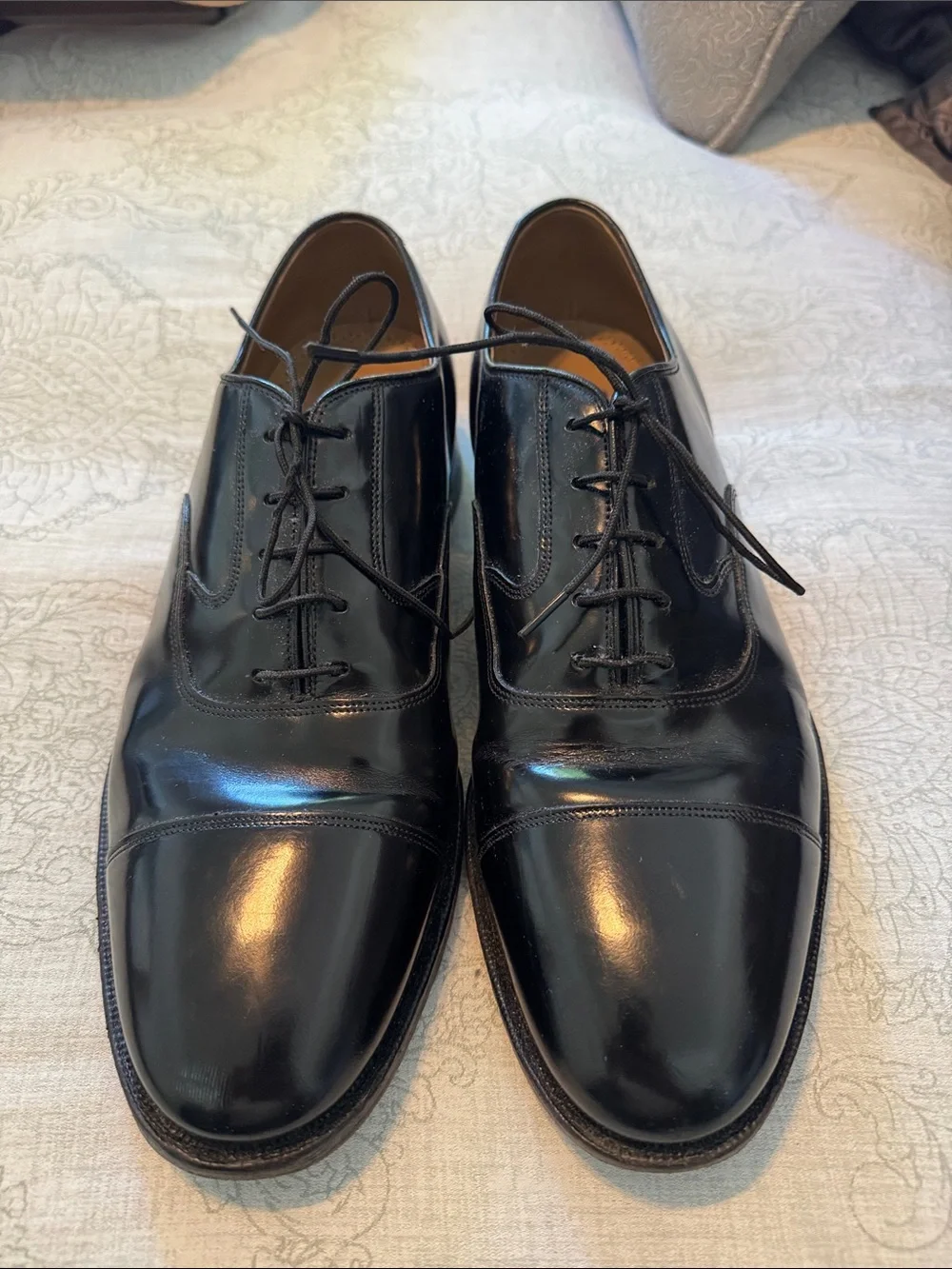 Johnston & Murphy Black Cap-Toe Oxford Dress Shoes